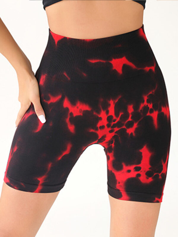 High-Waist Tie-Dye Booty Lift Yoga Shorts - Image 10