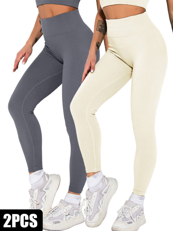 2-Pack Seamless Ribbed Leggings - Image 2