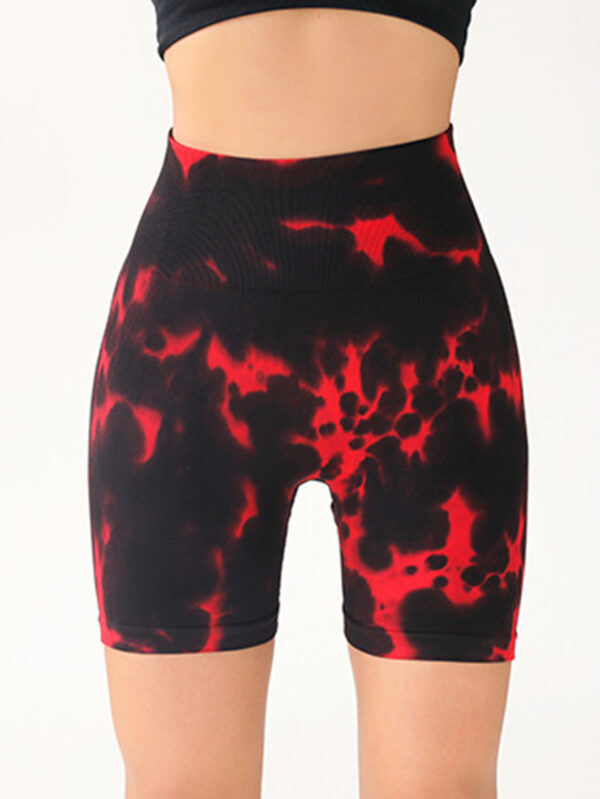 High-Waist Tie-Dye Booty Lift Yoga Shorts - Image 7