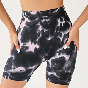 High-Waist Tie-Dye Booty Lift Yoga Shorts