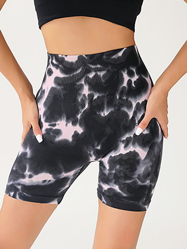 High-Waist Tie-Dye Booty Lift Yoga Shorts