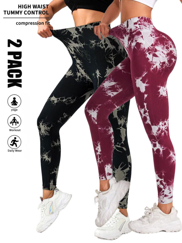 2 Pack Tie-Dye Leggings for Women - Image 9