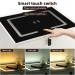 Smart 2 Drawers Bedside Table With Wireless Charging Bedside Cabinet With LED Light Nightstand Organiser With High Gloss Front - Image 2