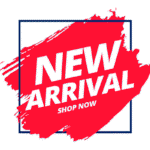Vibrant red "New Arrival" banner for Thrive Store promotions.