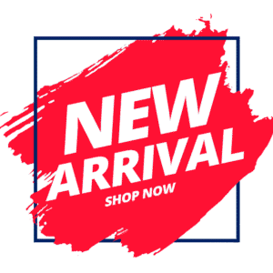 Vibrant red "New Arrival" banner for Thrive Store promotions.