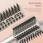 Dual bristle hair dryer attachments for detangling and styling hair.
