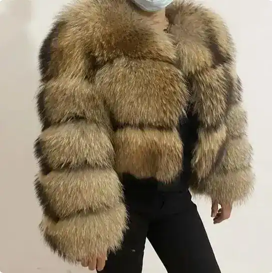 Faux Raccoon Fur Jacket Faux Raccoon Fur Jacket