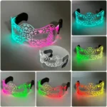 Neon LED glasses with colorful flashing lights, perfect for parties, festivals, and nightlife events.