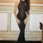 Sexy Lace Halter Maxi Dress