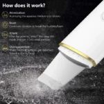 Atomizing facial cleansing device for deep pore cleaning, exfoliation, and skincare improvement.