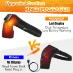 Knee massager featuring LED display, cordless design, and low battery warning for effective pain rel.