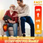 Portable heating device providing fast warmth for elderly and family use.