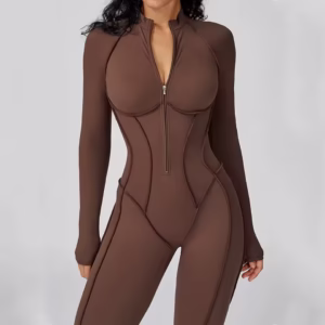 Women's Yoga Bodysuit Long Sleeved Tracksuit for Gym Fitness and Workouts