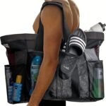 Extra Large Waterproof Beach Bag — Foldable with Mesh Straps & Zippered Pockets - Image 3