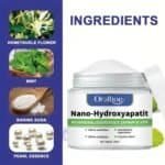 Nano-Hydroxyapatite dental powder for remineralizing teeth, repairing enamel, and freshening breath.